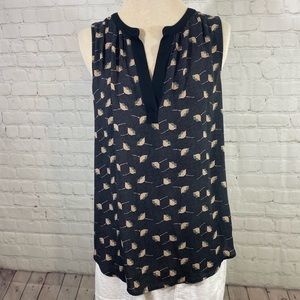 Ann Taylor Loft Notch Front Blouse Size Medium